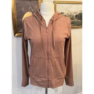 Yogalicious Lux Heathered Light Rust Brown Full Zip Athletic Jacket Women's S